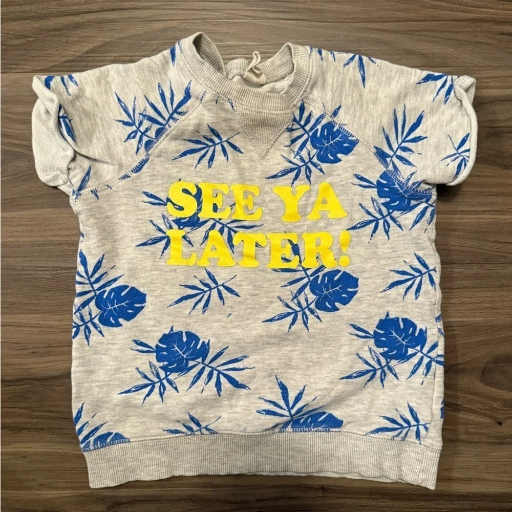 H&M Kids Blue and Yellow Tropical Tee size 2T Boys